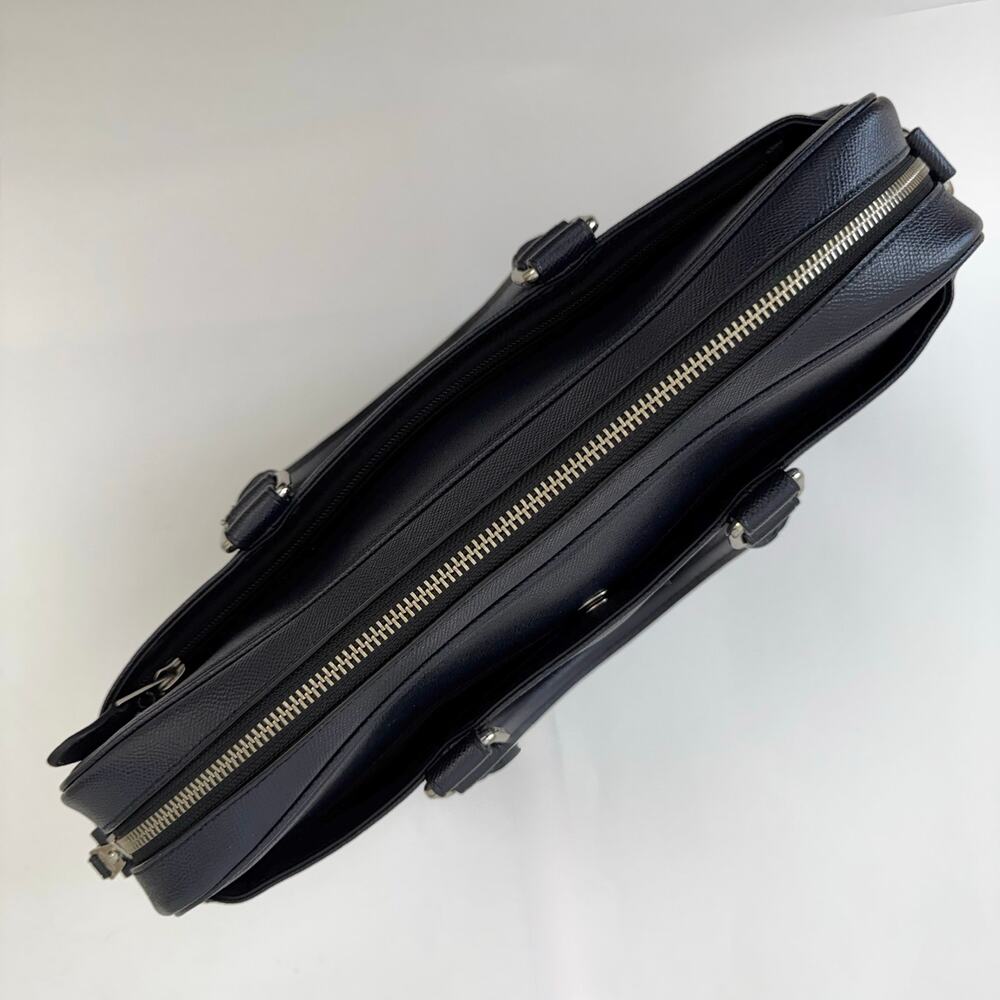 Coach Perry Slim Structured Briefcase Laptop Bag Blue Crossgrain Leather F59057 - Picture 8 of 16